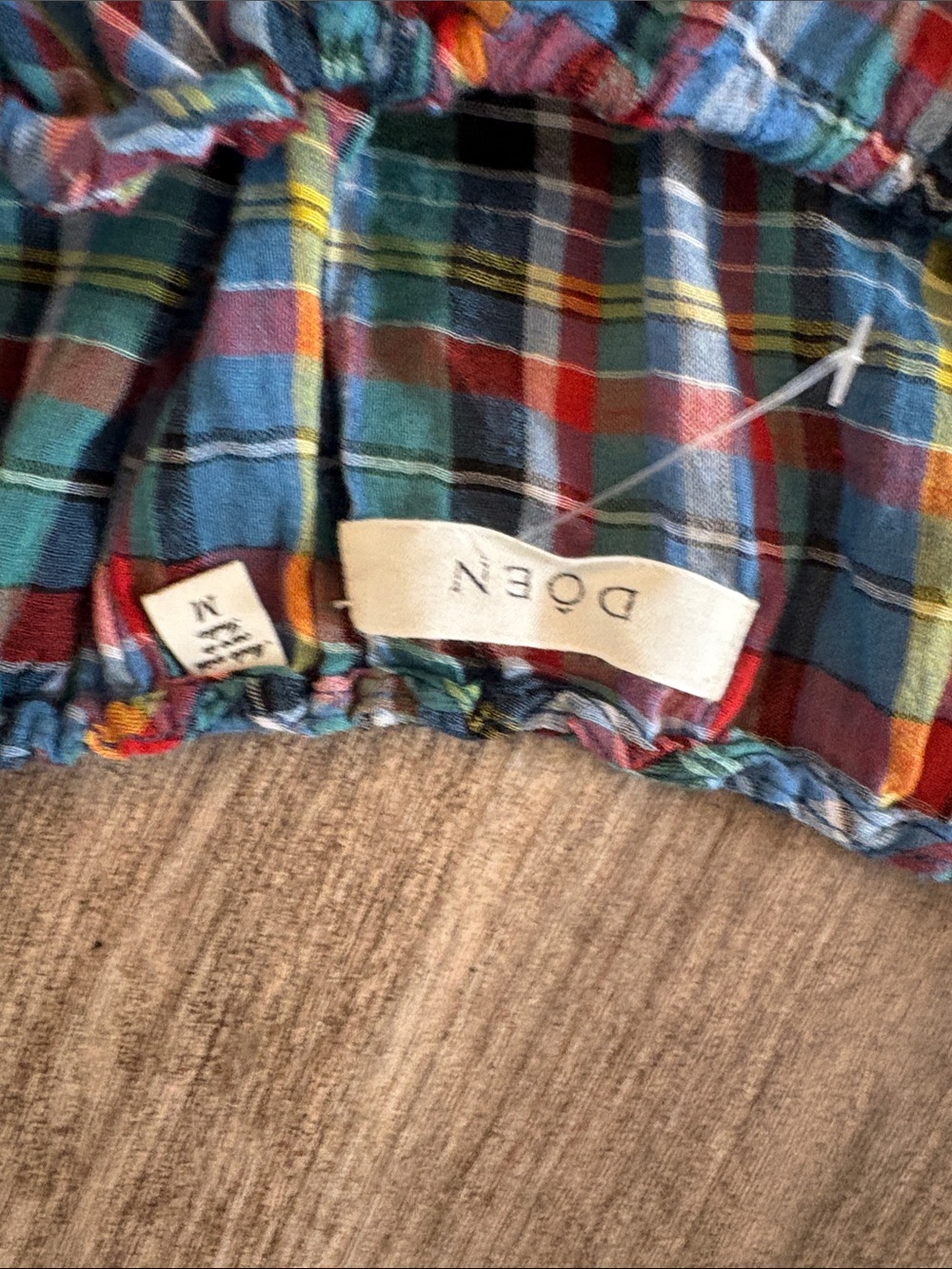 NWOT Doen PLAID THEO TOP Size M - Picture 8 of 11